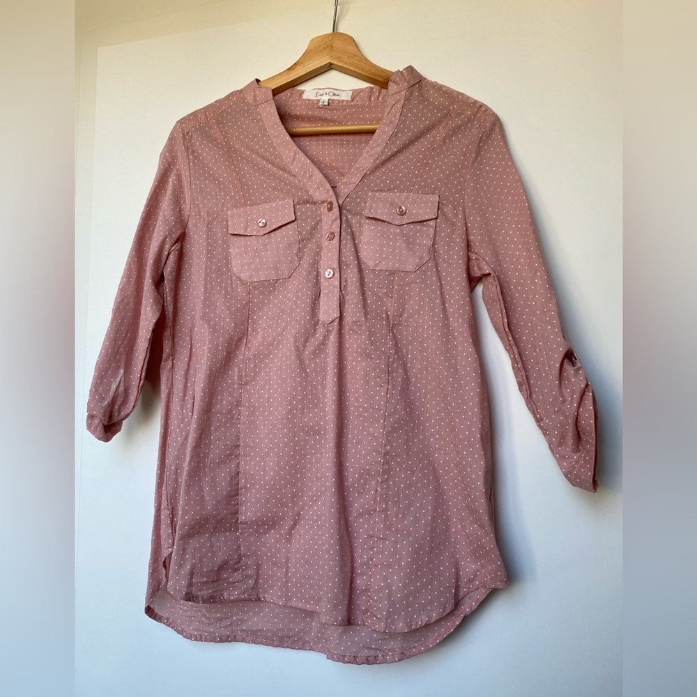 Used Eden & Olivia Pink Polka dot - Small Shirt